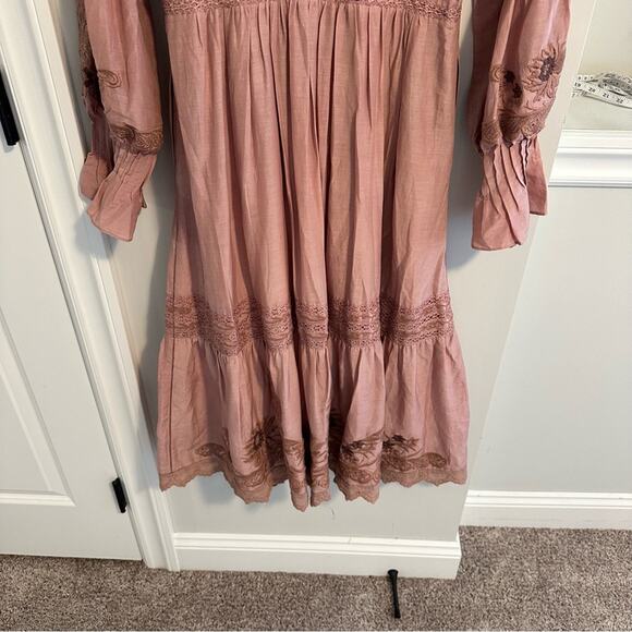 NWT SEA New York Mauve Pink Floral Embroidered Button Front Maxi Dress XS - Picture 4 of 15